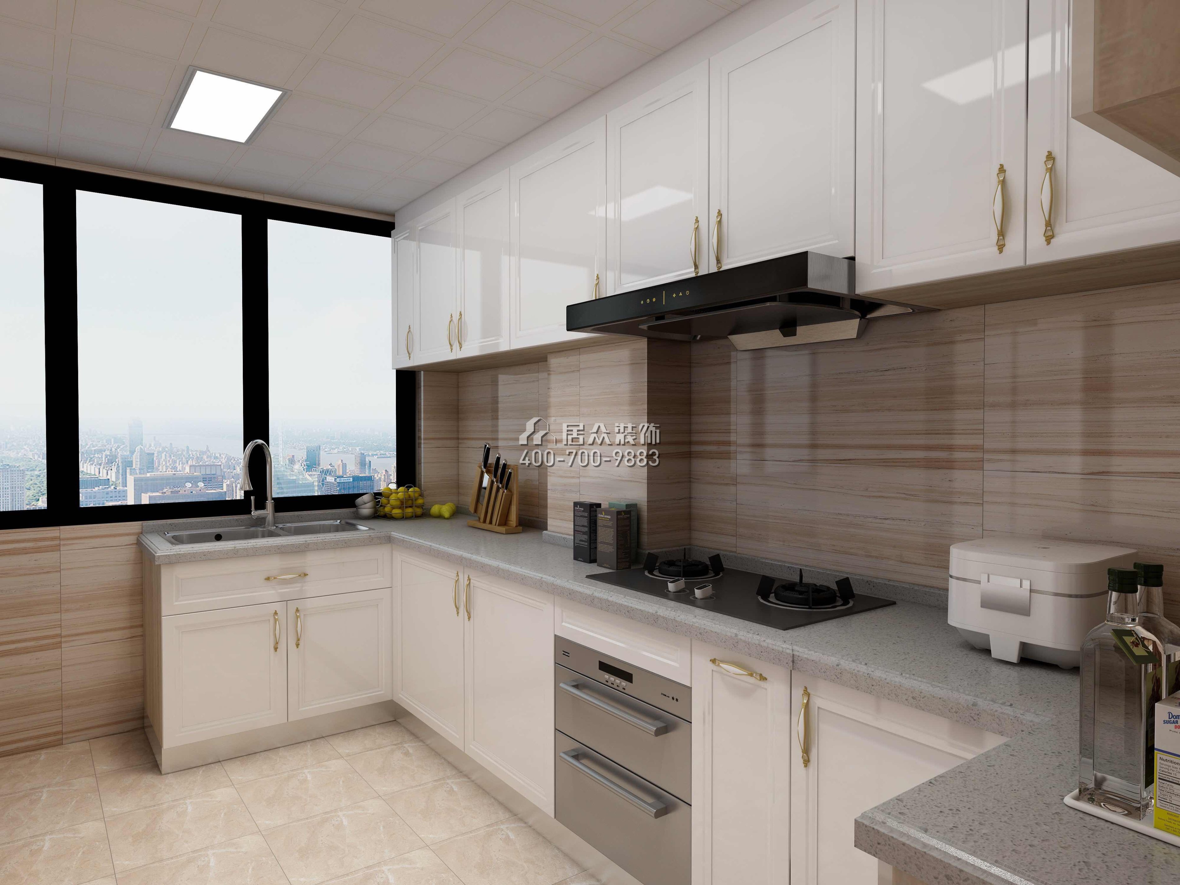 星河丹堤128平方米現代簡約風格平層戶型廚房裝修效果圖
