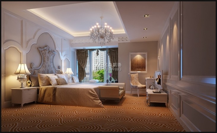 美的城210平方米欧式风格平层户型卧室装修效果图