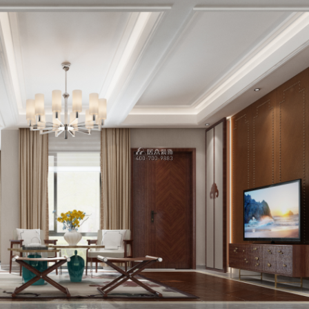 星语林·汀湘十里480平方米中式风格别墅户型客厅装修效果图