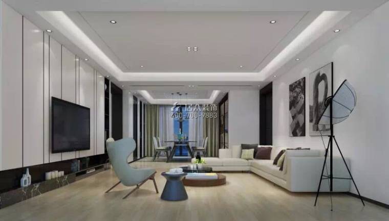 松茂御龍灣雅苑二期180平方米現代簡約風格平層戶型客廳裝修效果圖