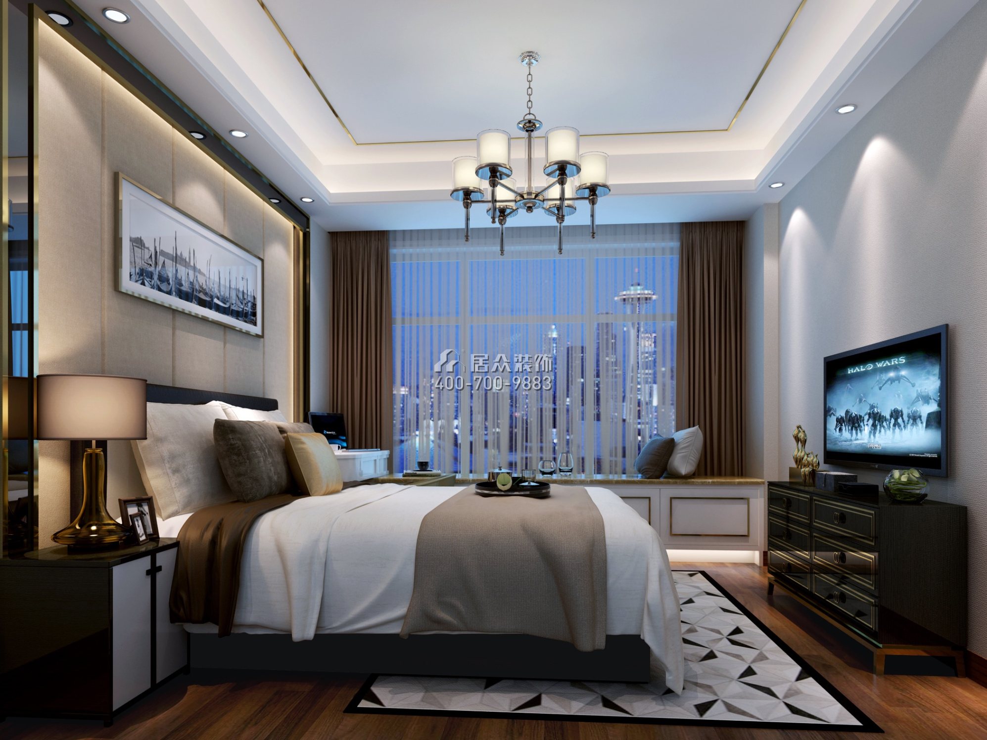 联投东方华府二期180平方米其他风格平层户型卧室装修效果图