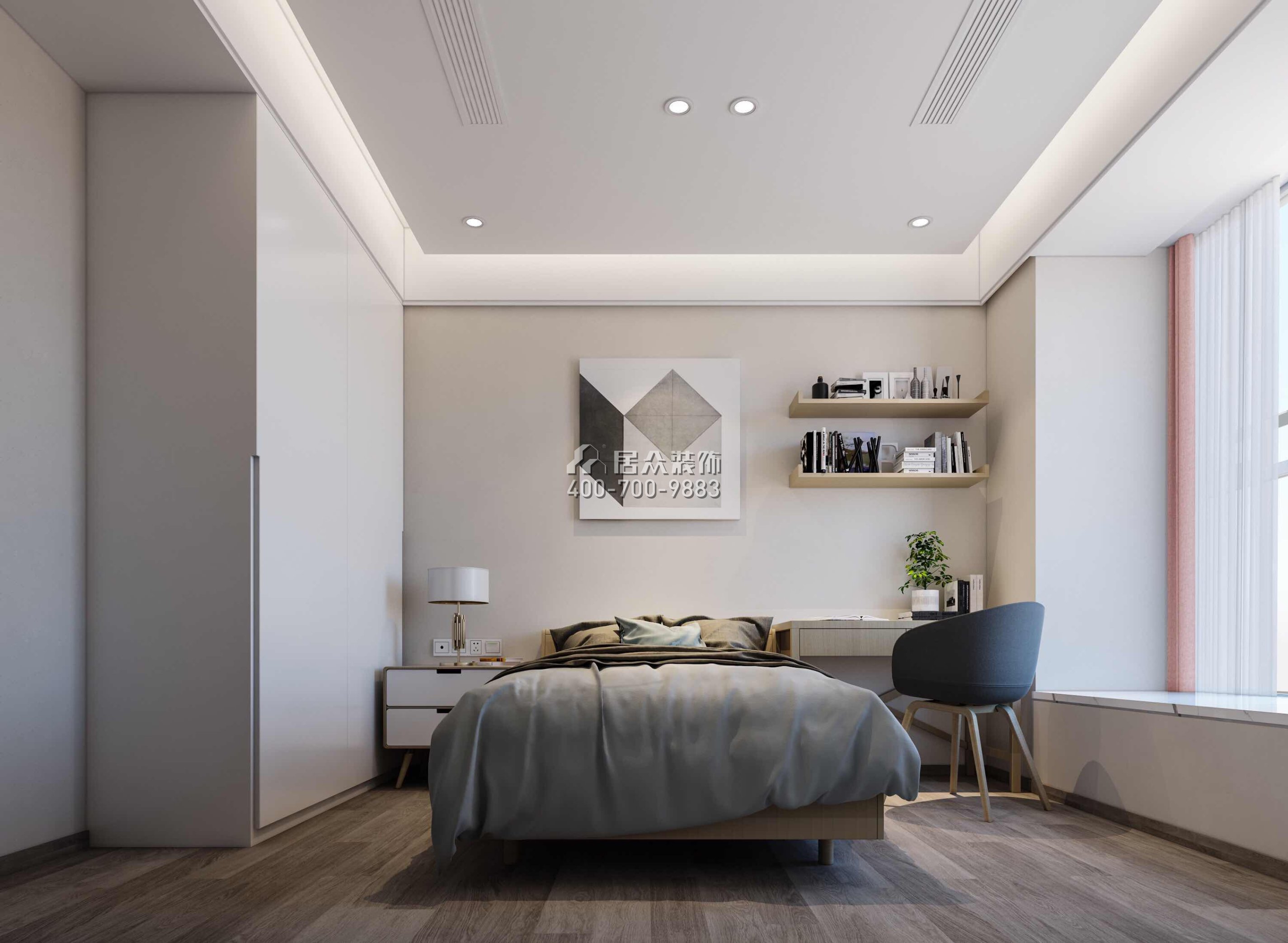 壹方中心180平方米现代简约风格平层户型卧室装修效果图