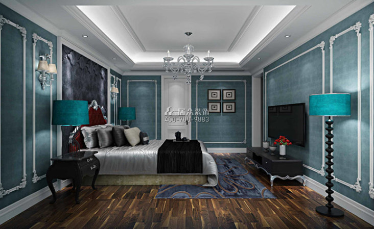 华发水岸180平方米欧式风格平层户型卧室装修效果图
