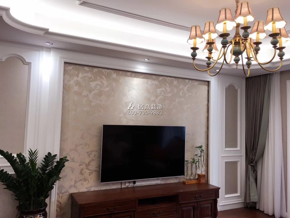 天誉140平方米美式风格平层户型客厅装修效果图