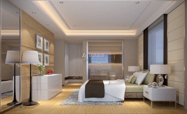 半島城邦一期250平方米現代簡約風格平層戶型臥室裝修效果圖