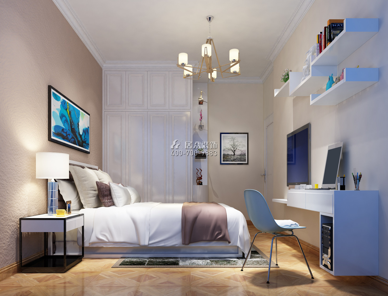 大唐盛世140平方米欧式风格平层户型卧室开元官网效果图