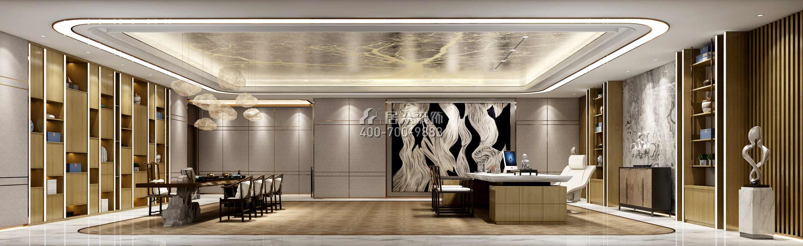 東寶路2000平方米現代簡約風格公裝（已棄用）戶型客廳裝修效果圖