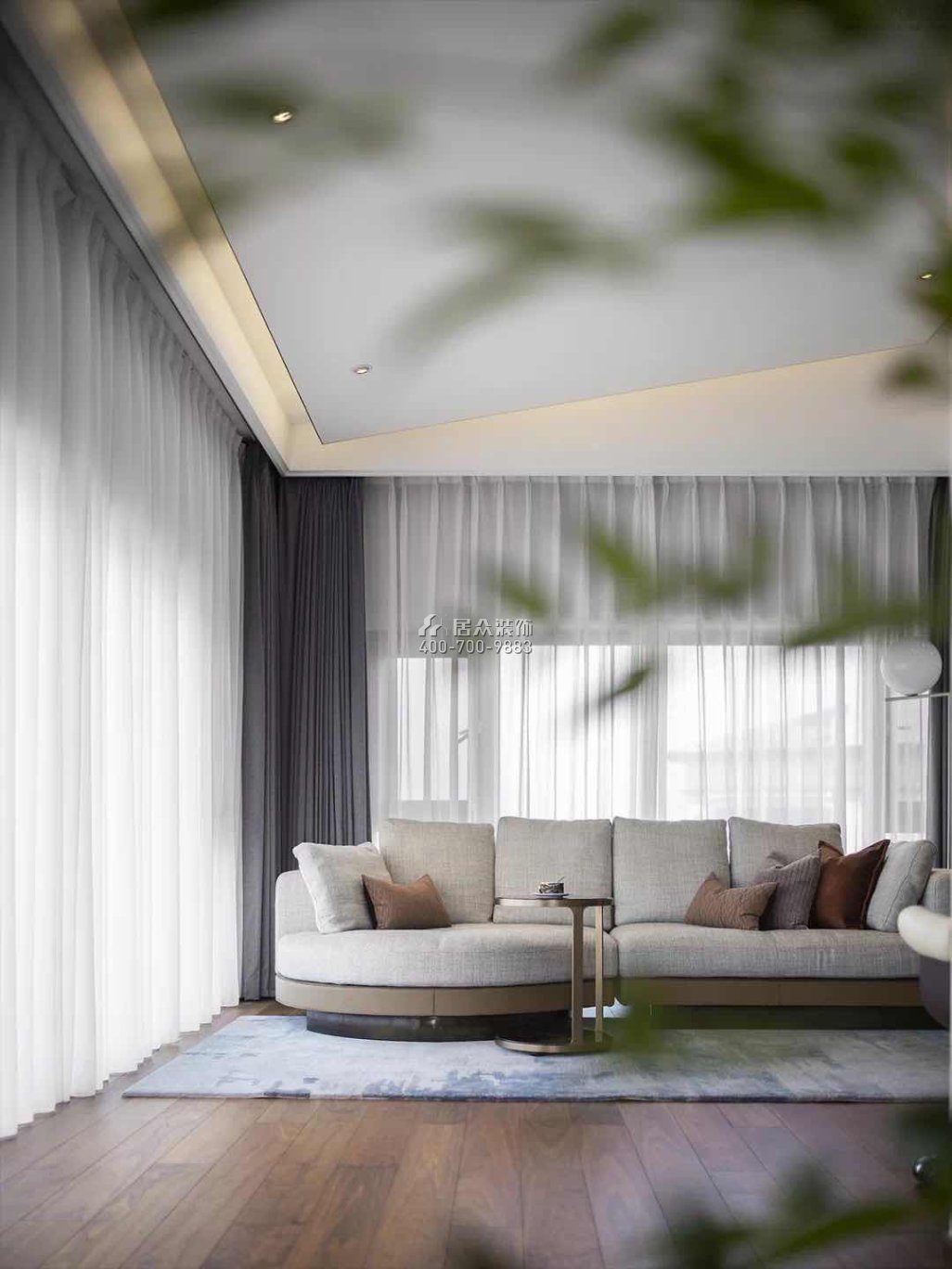 大南山紫园600平方米现代简约风格别墅户型客厅装修效果图