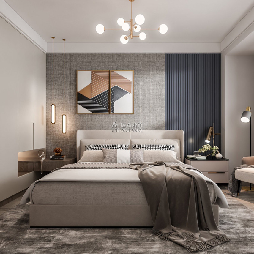 鼎太風華90平方米現代簡約風格平層戶型臥室裝修效果圖