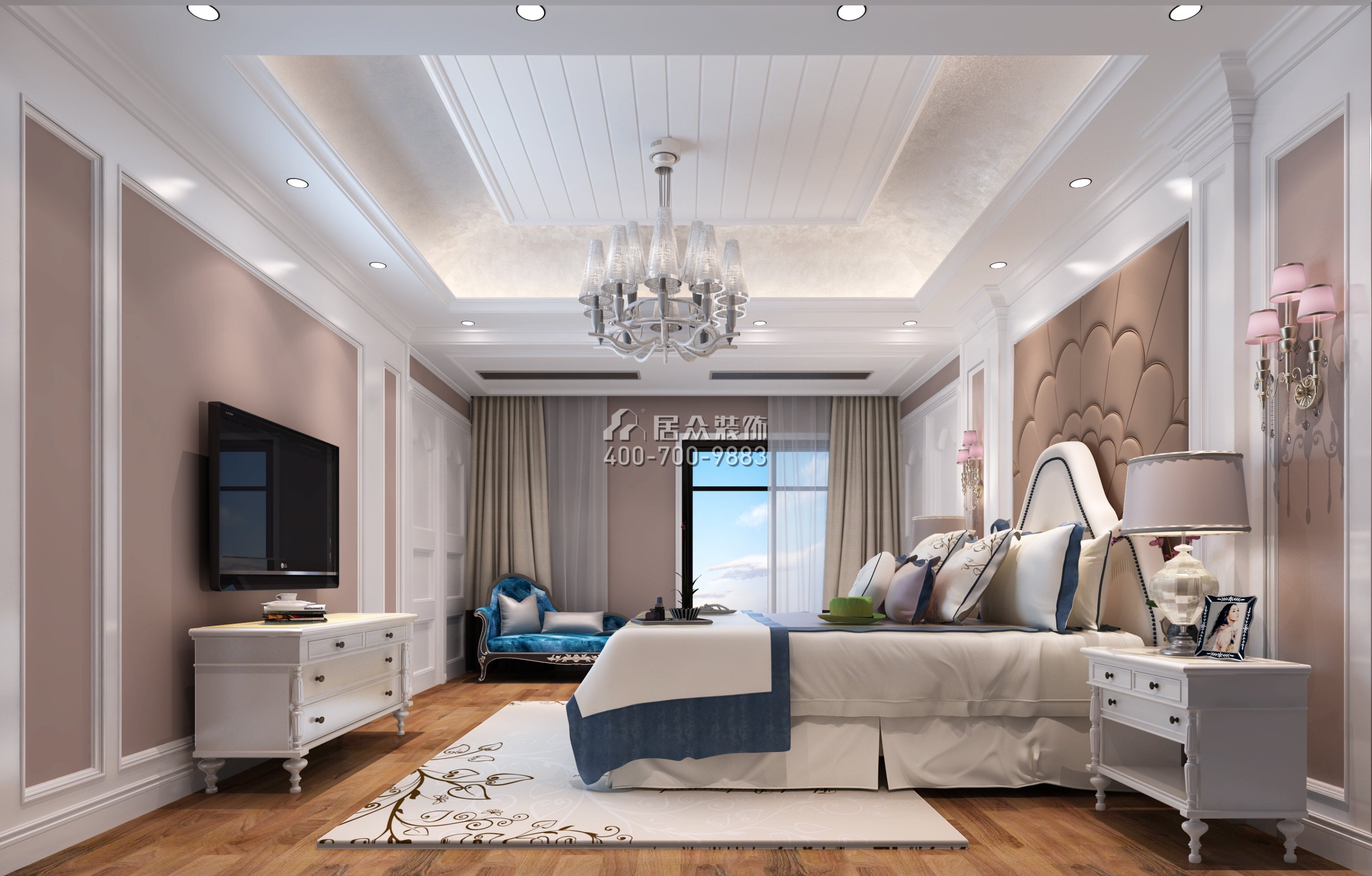 龙城一品300平方米欧式风格别墅户型卧室装修效果图