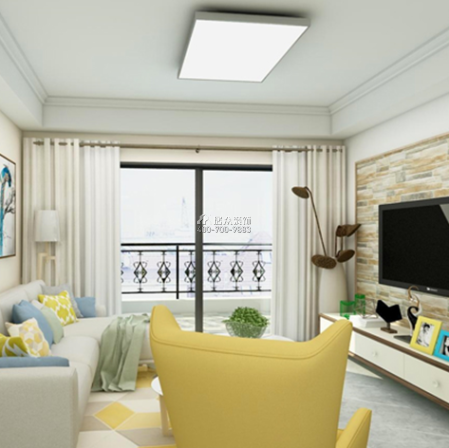 63平方米現代簡約風格平層戶型客廳裝修效果圖