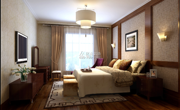 大華海派風范235平方米中式風格平層戶型臥室裝修效果圖
