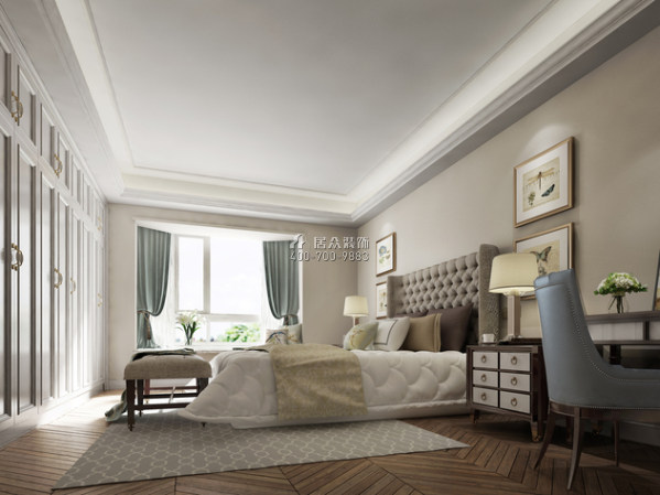 八方小区190平方米欧式风格平层户型卧室装修效果图