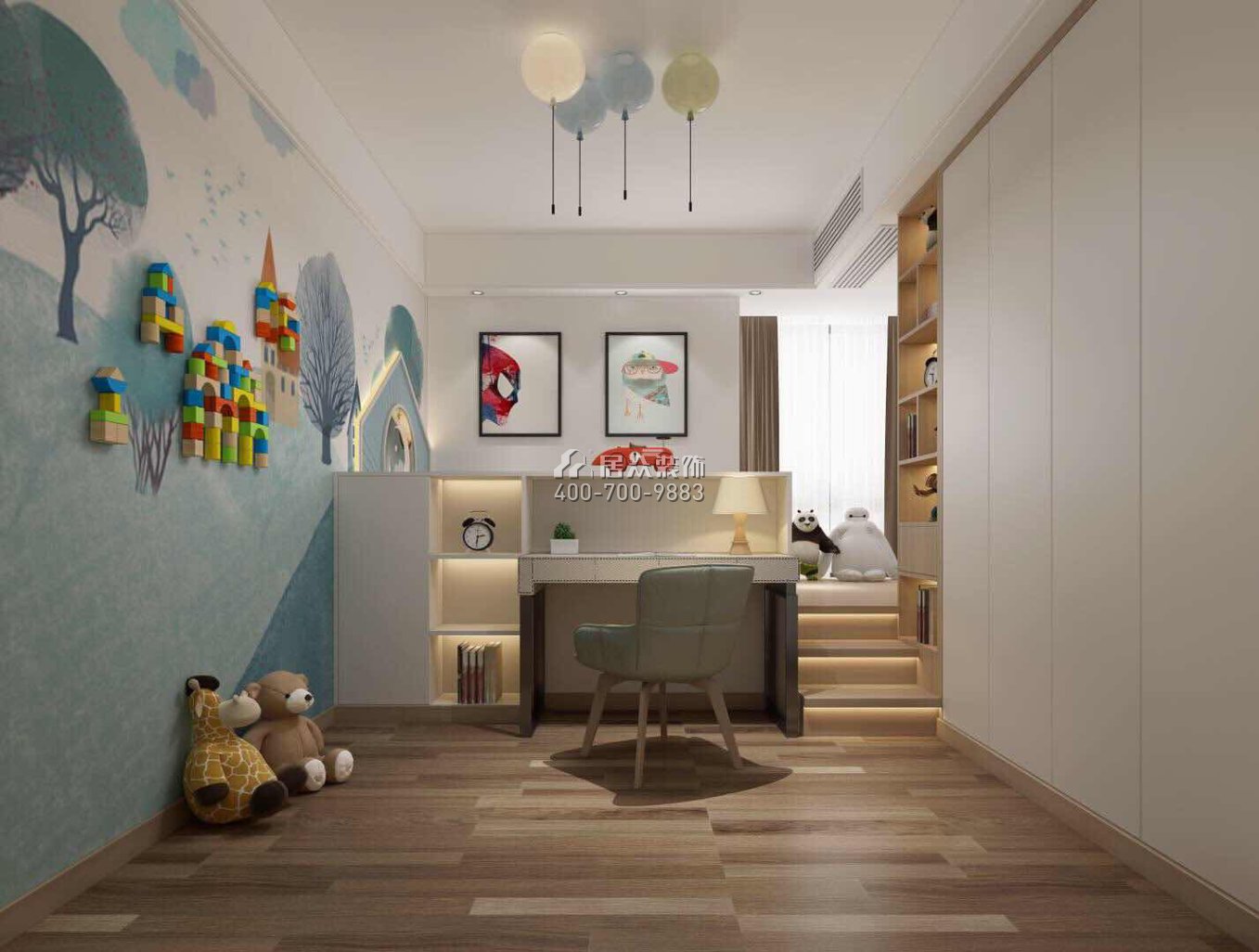 鼎峰尚境155平方米现代简约风格平层户型儿童房装修效果图