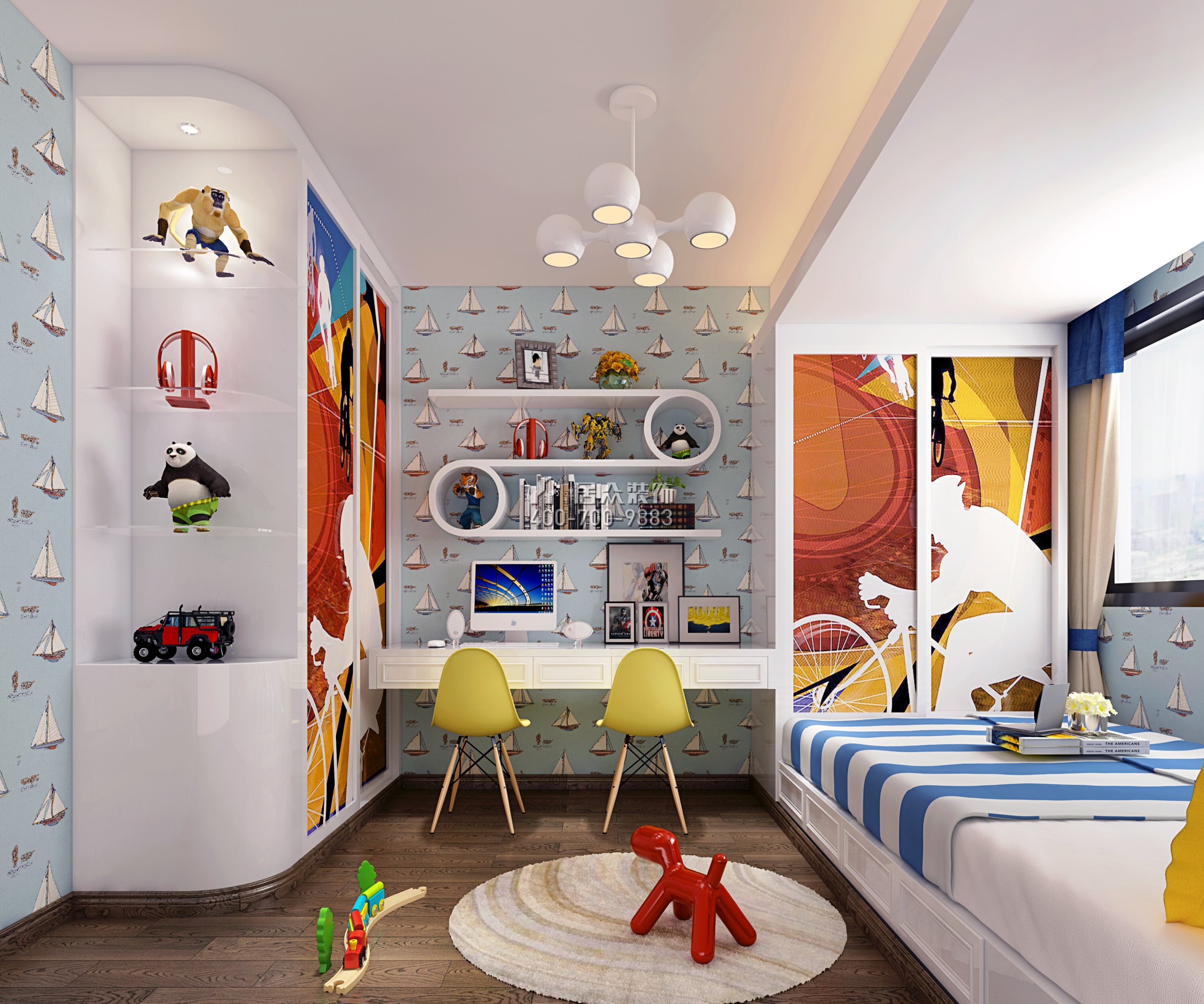 保利天汇130平方米北欧风格平层户型儿童房装修效果图