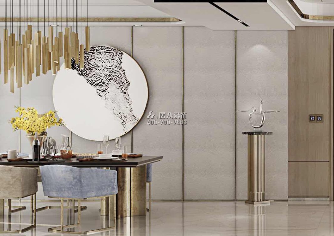 晟通牡丹舸240平方米现代简约风格平层户型客厅装修效果图
