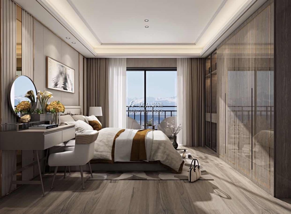 香山美墅五期171平方米现代简约风格平层户型卧室装修效果图