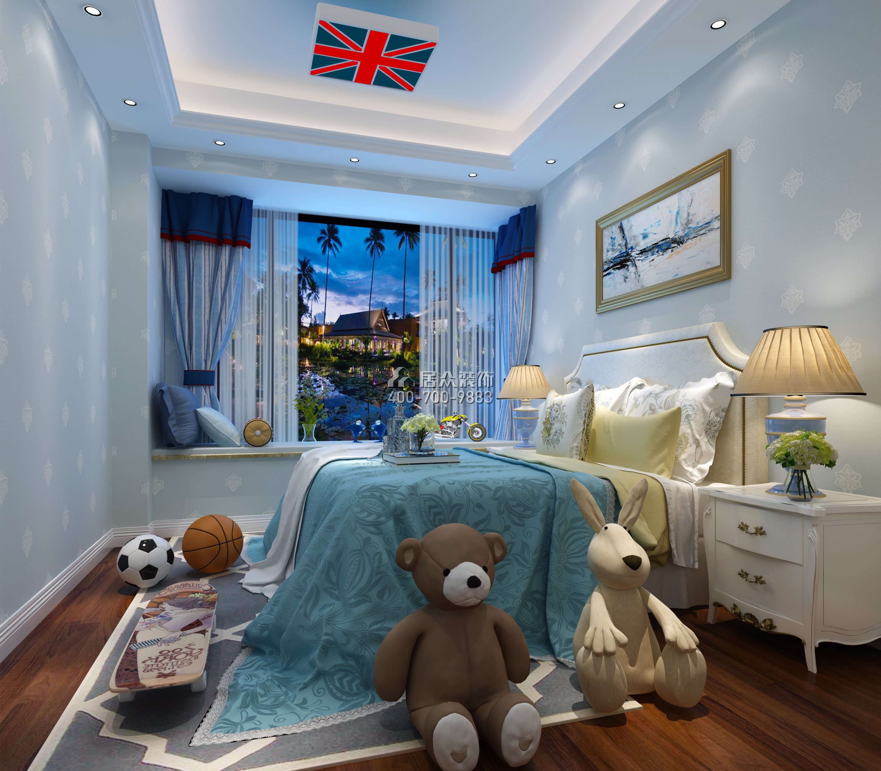 碧海君庭160平方米新古典风格平层户型卧室装修效果图