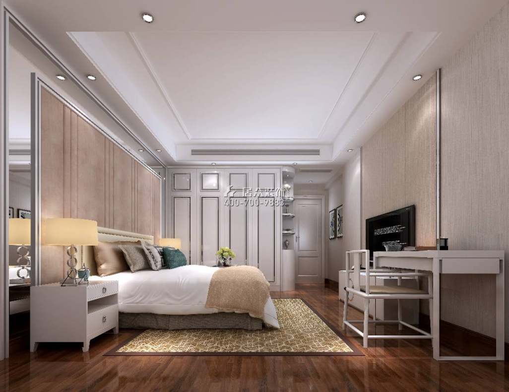 隆生文岭西堤165平方米现代简约风格平层户型卧室装修效果图