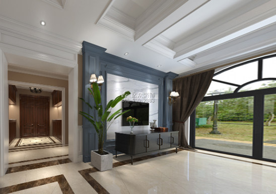 慶隆南山高爾夫國際社區380平方米美式風格別墅戶型客廳裝修效果圖