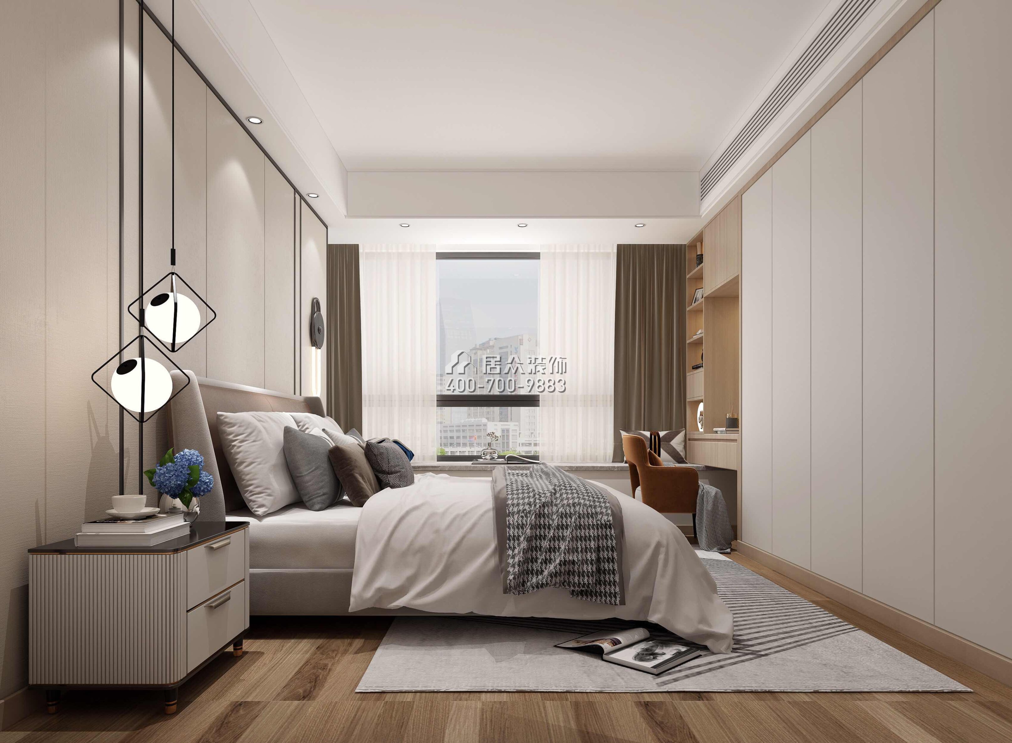 鼎峰尚境155平方米現代簡約風格平層戶型臥室裝修效果圖
