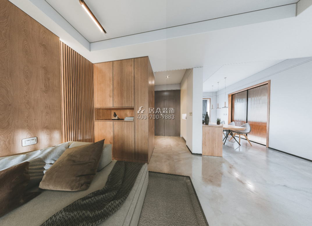 勤誠達正大城120平方米現代簡約風格平層戶型客廳裝修效果圖