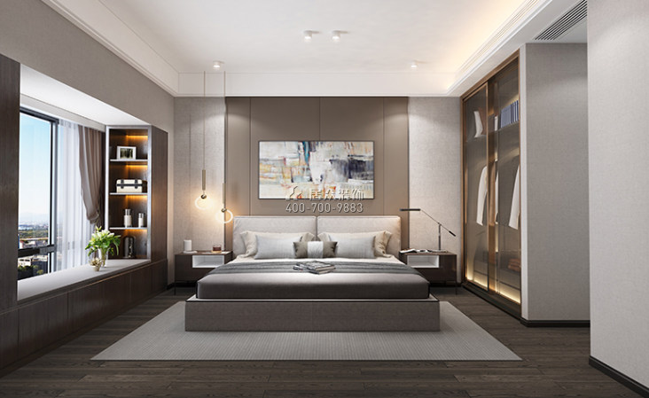 牧云溪谷124平方米现代简约风格平层户型卧室装修效果图