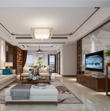 华晖云门140平方米现代简约风格平层户型客厅装修效果图