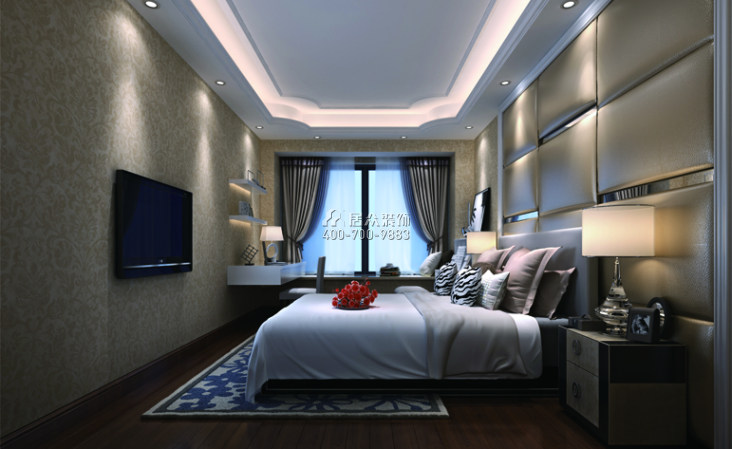 越秀可逸江畔195平方米欧式风格平层户型卧室装修效果图