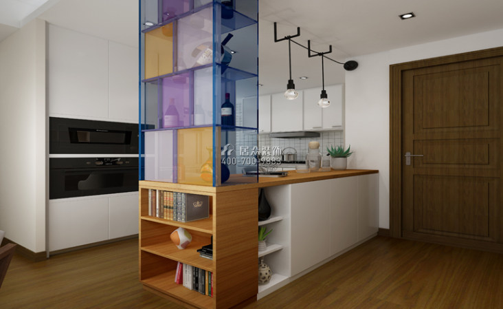 天下锦城112平方米现代简约风格平层户型厨房装修效果图