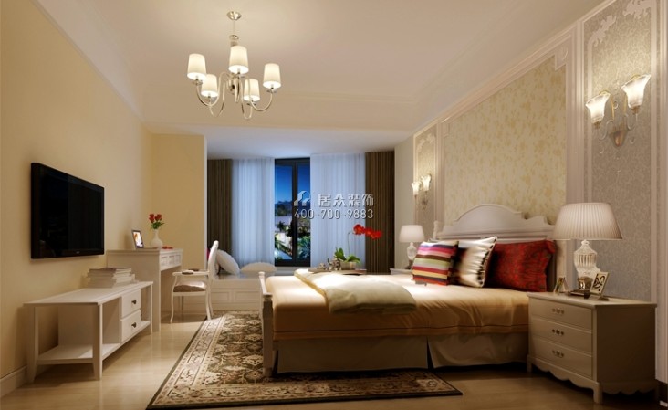 华晨御园179平方米地中海风格平层户型卧室装修效果图