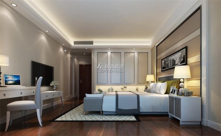 紫麟山211平方米现代简约风格平层户型卧室装修效果图