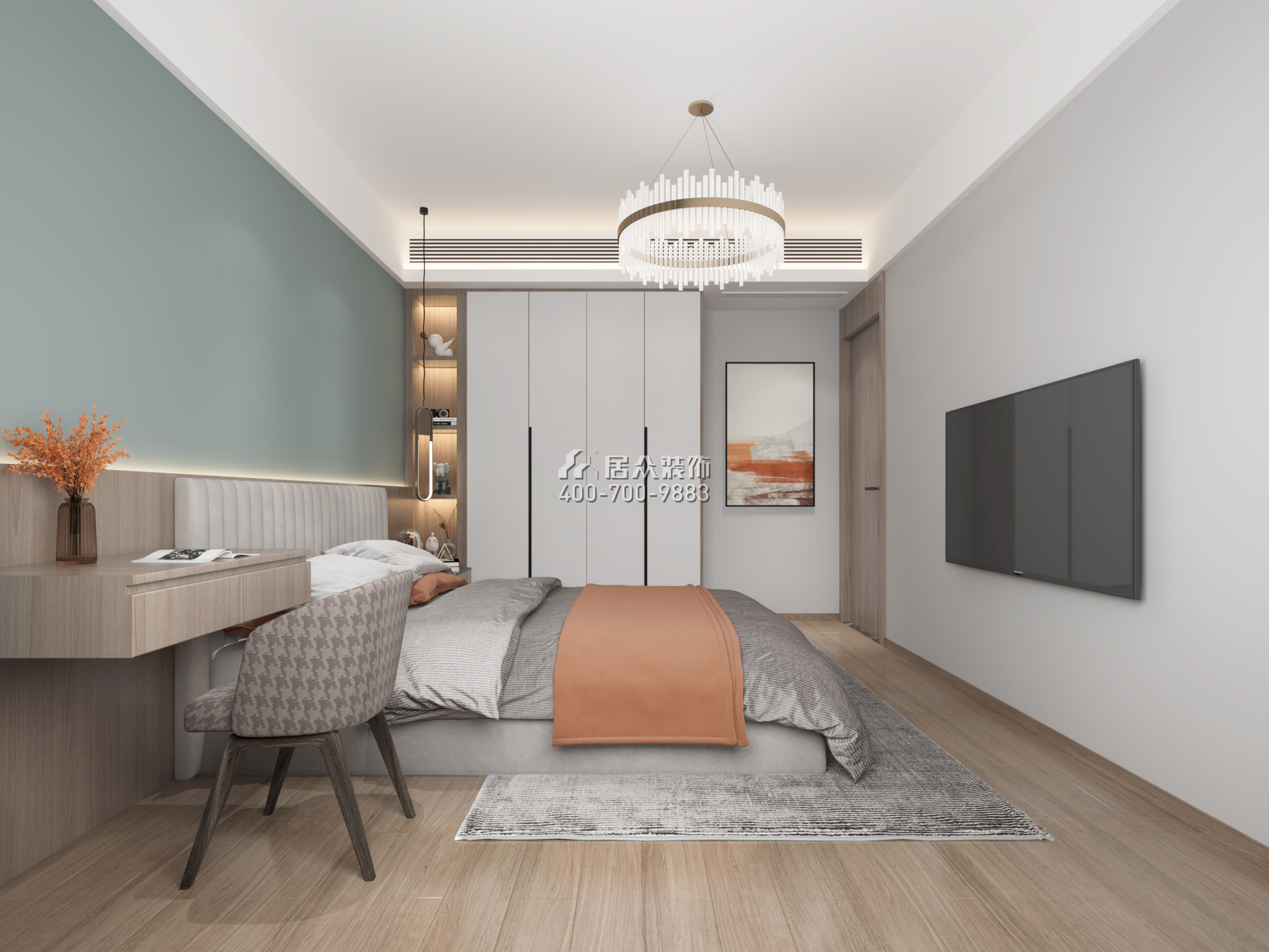 嘉州豪園100平方米現代簡約風格平層戶型臥室裝修效果圖