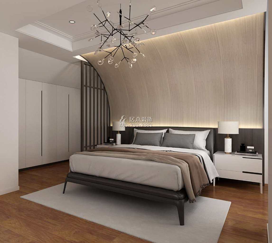 桂芳园八期226平方米现代简约风格复式户型卧室装修效果图