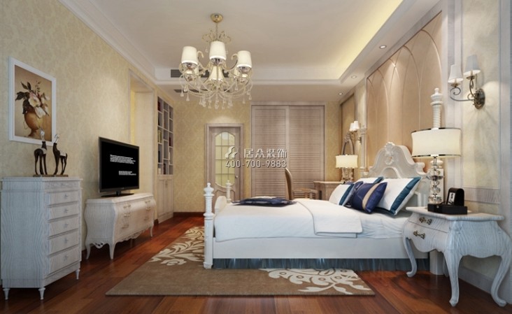 龙吟水榭130平方米欧式风格平层户型卧室装修效果图