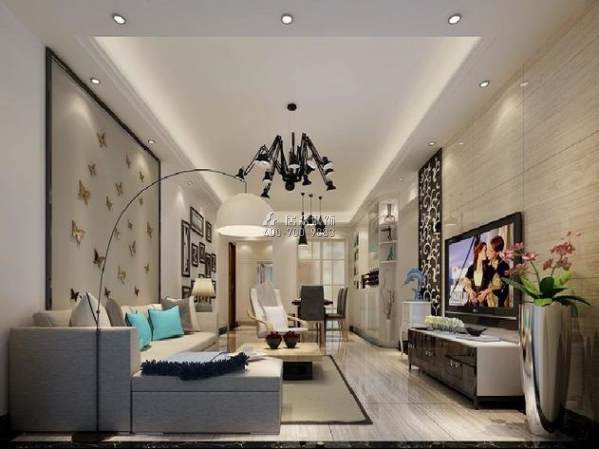 南國豪苑120平方米現代簡約風格平層戶型客廳裝修效果圖