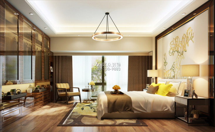 塘朗城140平方米现代简约风格平层户型卧室装修效果图