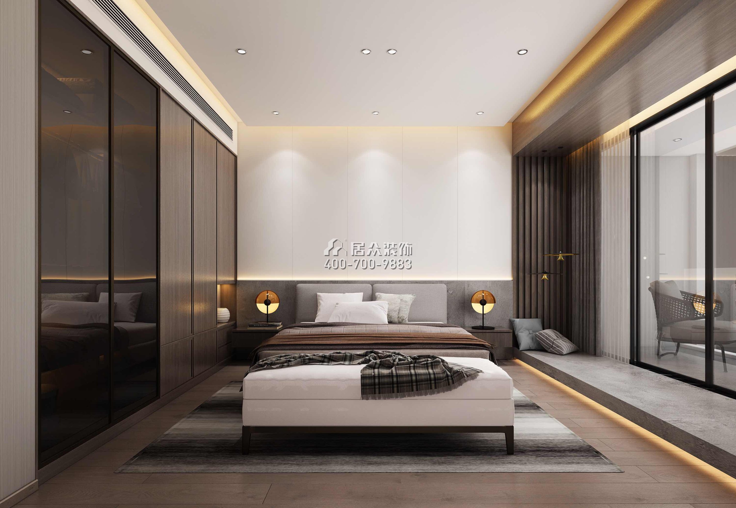 佳兆業城市廣場220平方米現代簡約風格復式戶型臥室裝修效果圖
