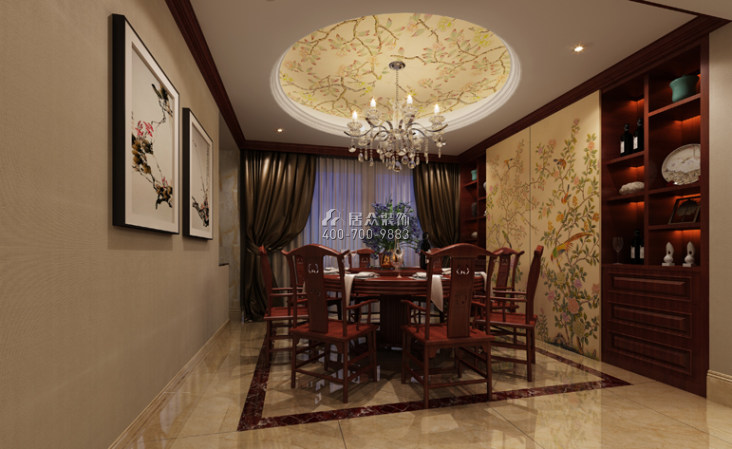湘银星城188平方米中式风格平层户型餐厅装修效果图