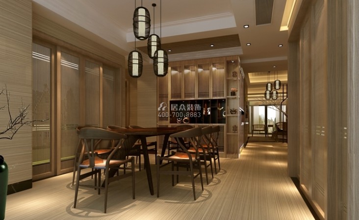 融创熙园89平方米中式风格平层户型餐厅装修效果图