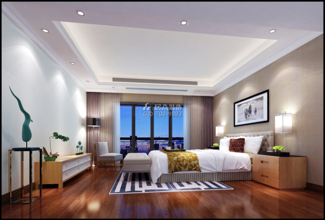 特發和平里120平方米現代簡約風格平層戶型臥室裝修效果圖