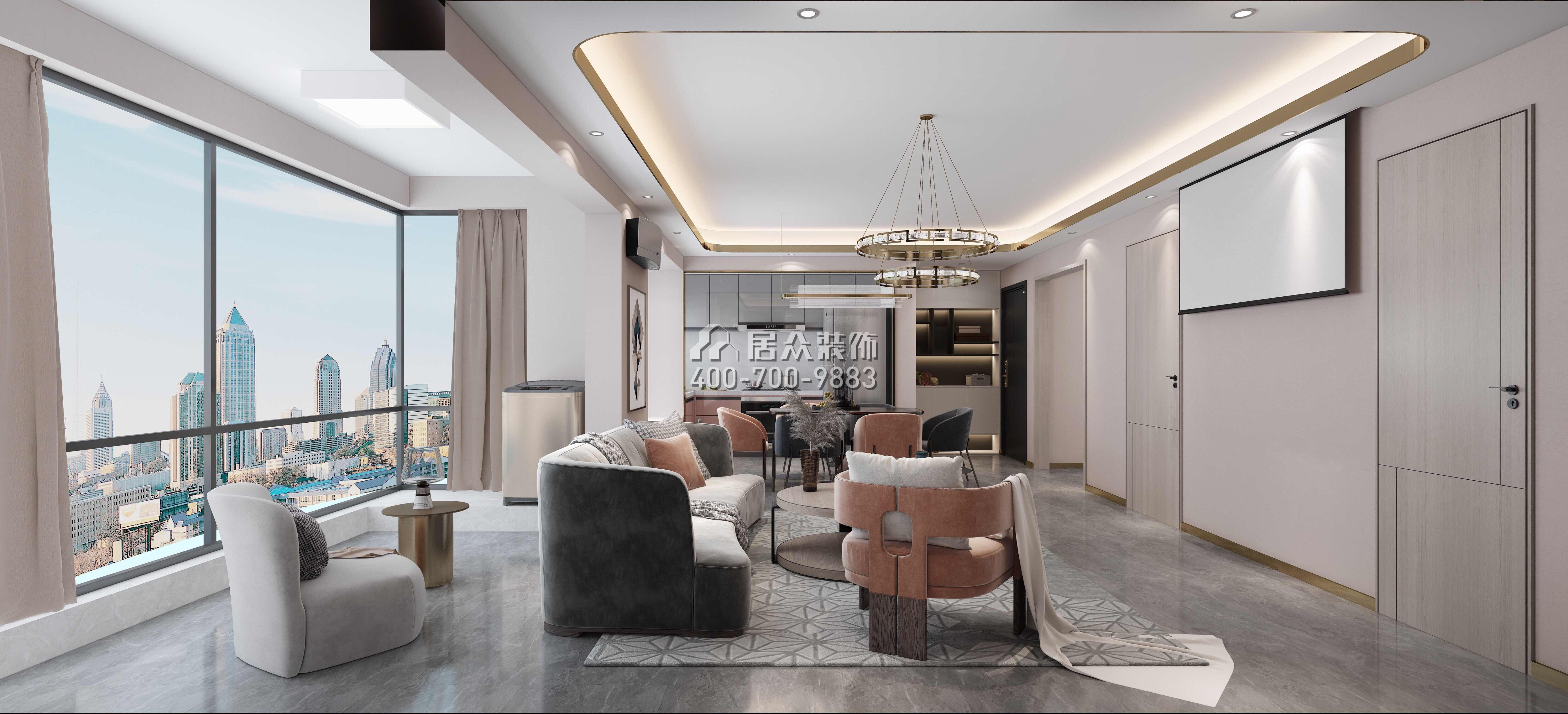 東關樂尚林居110平方米現代簡約風格平層戶型客廳裝修效果圖