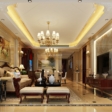 大康福盈门159平方米欧式风格平层户型客厅装修效果图