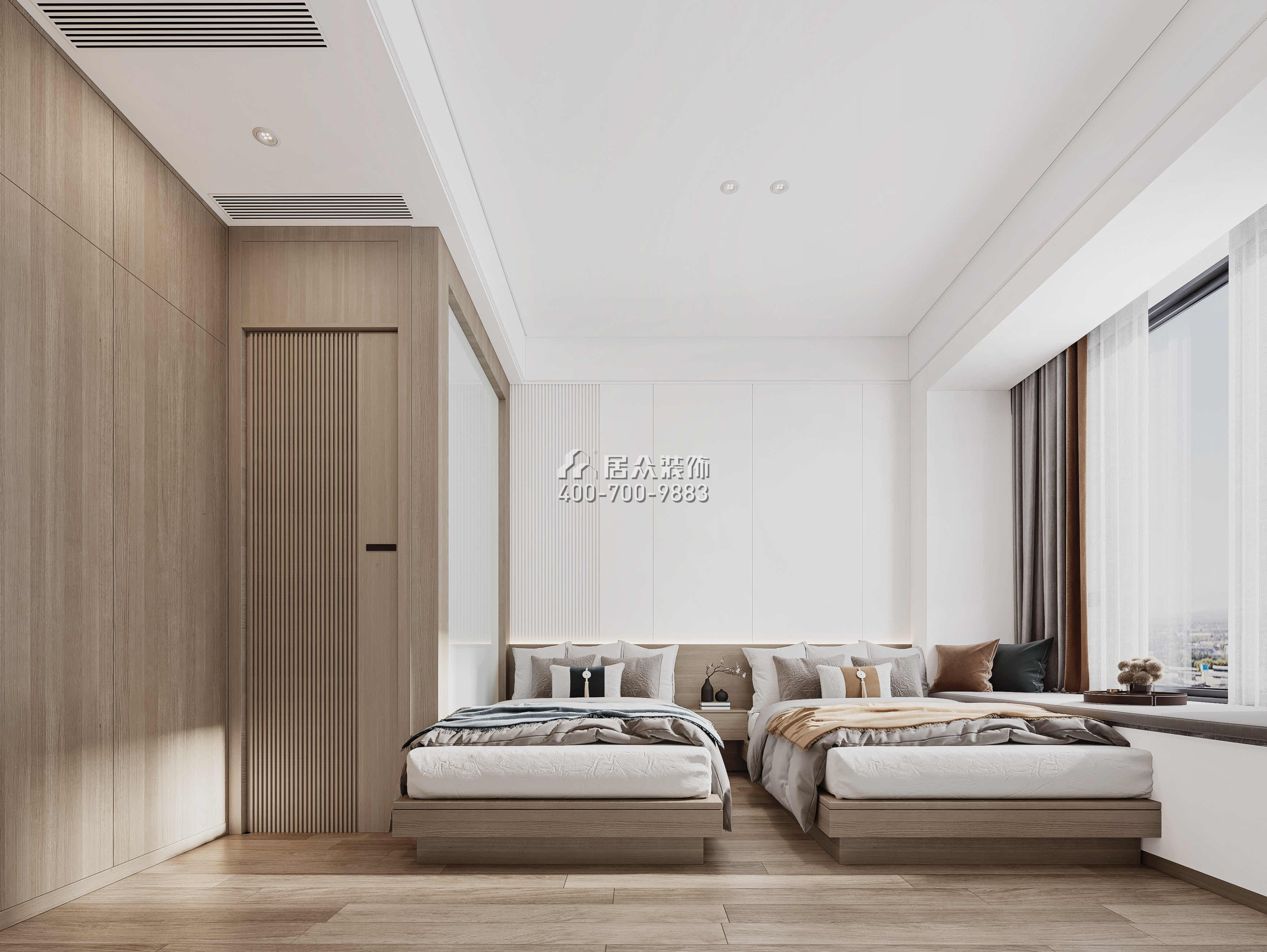 華發綠洋灣191平方米現代簡約風格平層戶型臥室裝修效果圖