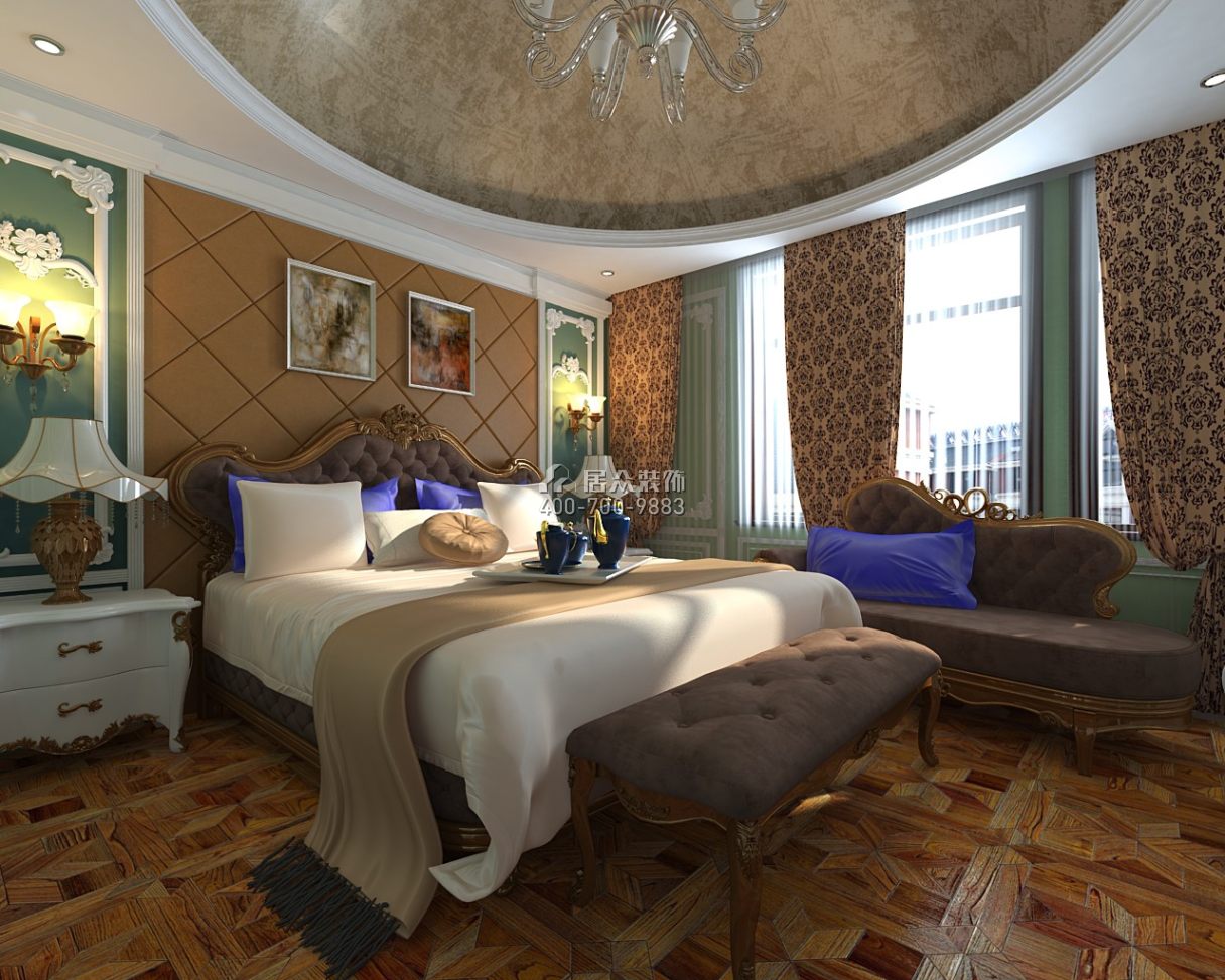 中信高尔夫别墅241平方米欧式风格复式户型卧室装修效果图