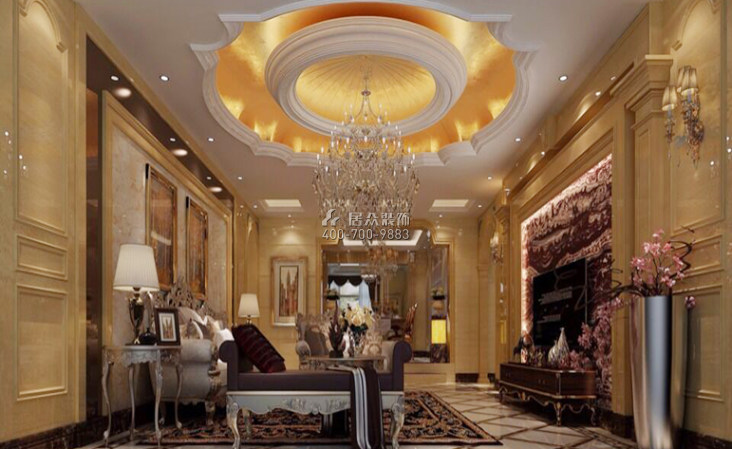保利东江首府235平方米欧式风格平层户型客厅装修效果图