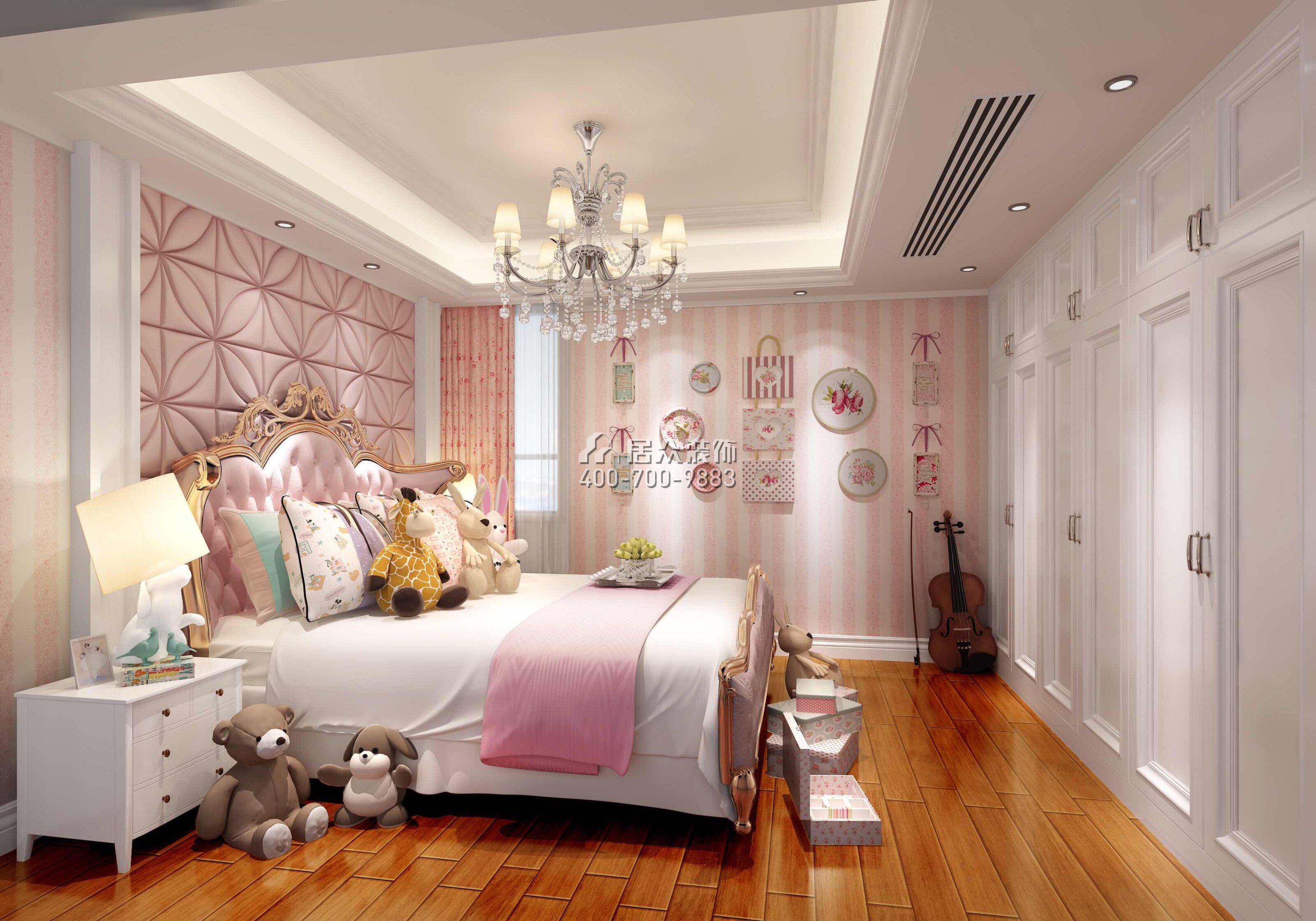 美加广场270平方米欧式风格复式户型卧室装修效果图
