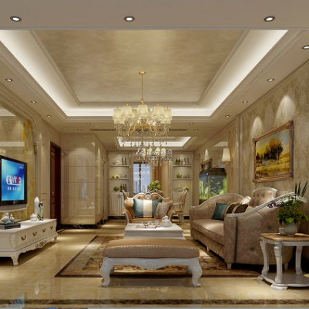 连州碧桂园165平方米欧式风格平层户型客厅装修效果图