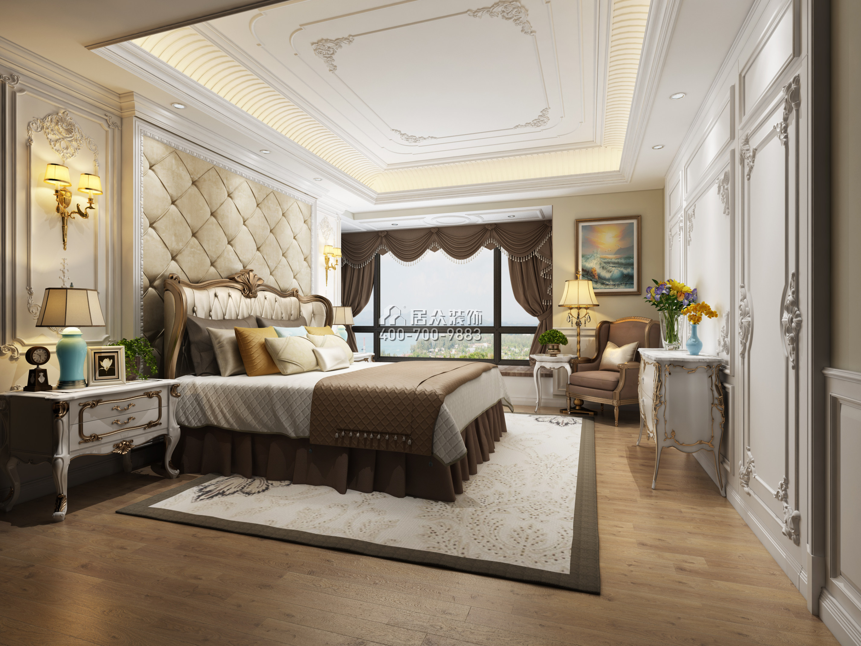 半山道一号198平方米欧式风格平层户型卧室装修效果图