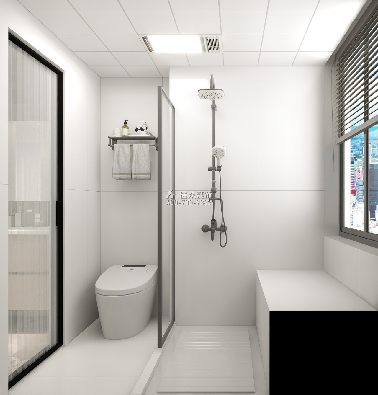 深铁阅山镜88平方米现代简约风格平层户型卫生间装修效果图